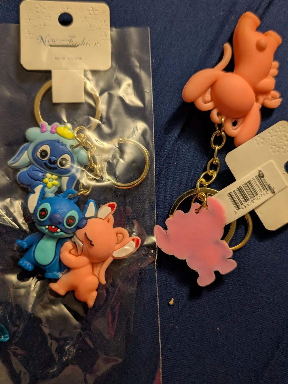 Cute Kids Blue & Pink Cartoon Keychain Lot